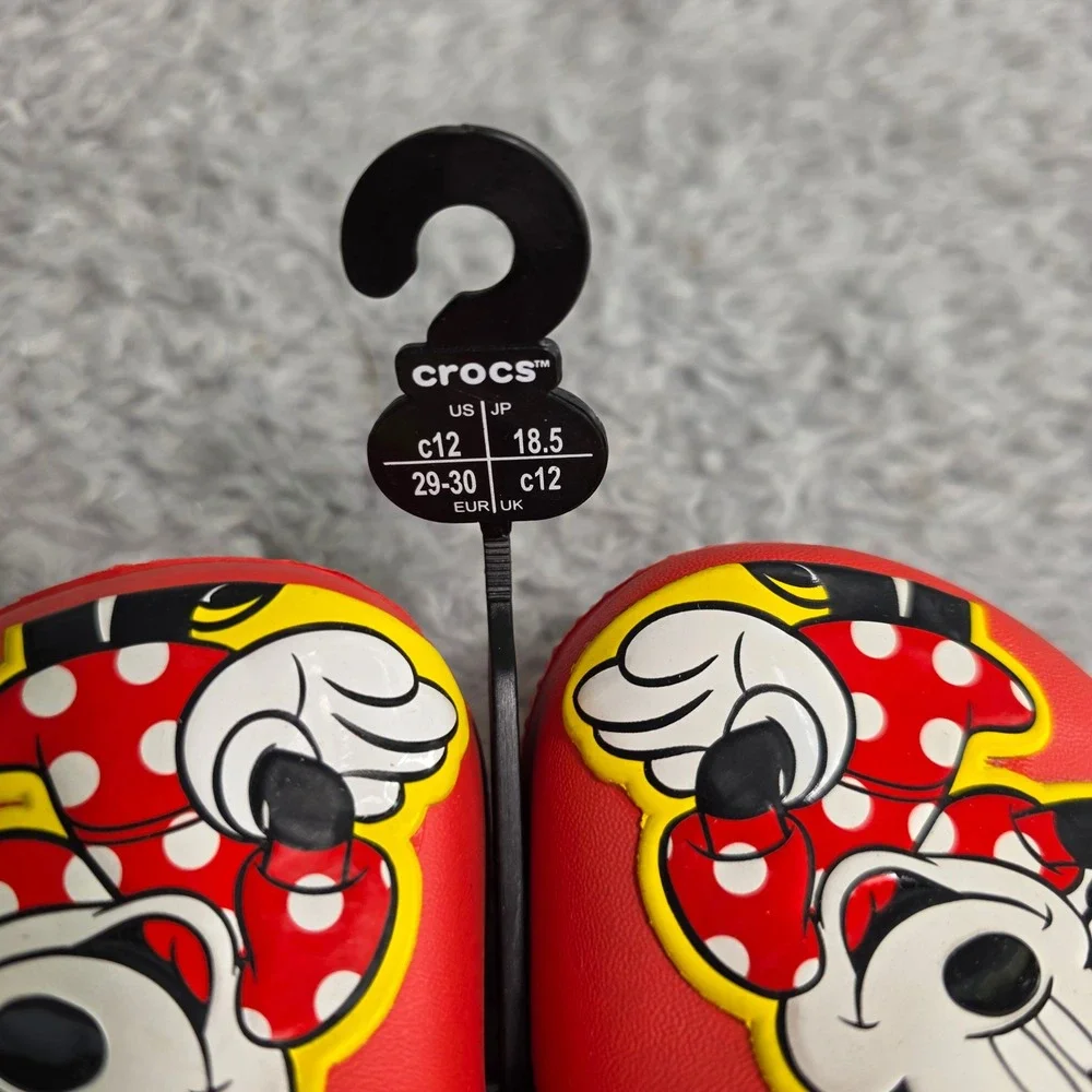 Crocs Minnie Mouse Clogs Red Disney Character‎ Kids Size C12 New